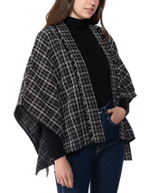 Womens Kimono Wrap Tweed Black and White One Size INC $78 - NWT - £7.20 GBP