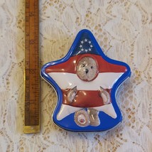 Patriotic Boyds Bears Peppermint Tin EMPTY Glory Bear RED White and Blue... - $12.19