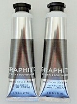 2x Bath &amp; Body Works Mens&#39;s Collection Graphite Shea Butter Hand Cream 1oz New - £9.89 GBP