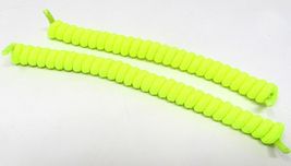 2 Neon Green No Tie Spiral Laces Shoes Curly 6 to 28 in No Headache Sun ... - $10.88