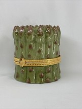 Vintage Takahashi Asparagus Hinged Porcelain Trinket Jewelry Box Made in Japan - £44.92 GBP