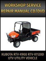 Kubota RTV-X900 RTV-X1120D Utility Vehicle UTV Service Repair Manual on CD - £15.34 GBP