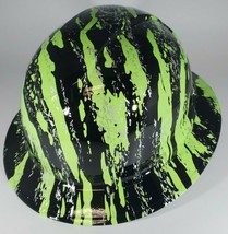 New Full Brim Hard Hat Custom Hydro Dipped Green Rip Tear Camo. Free Shipping! - £52.11 GBP