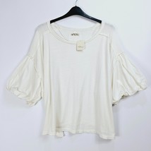 Free People - NEW - Relaxed, Oversize Blossom T-Shirt - Ivory - Large - £21.96 GBP