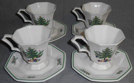 Set (4) Nikko CHRISTMASTIME PATTERN Cups and Saucers MADE IN JAPAN - £30.52 GBP