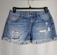 MISS ME Shorts Women&#39;s Size 28 Boyfriend Distressed Rolled Hem Y2K Denim   - £19.96 GBP