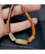 Antique Khorasan Carnelian African agate stone 5 Beads Lot - $1,049.17 MXN
