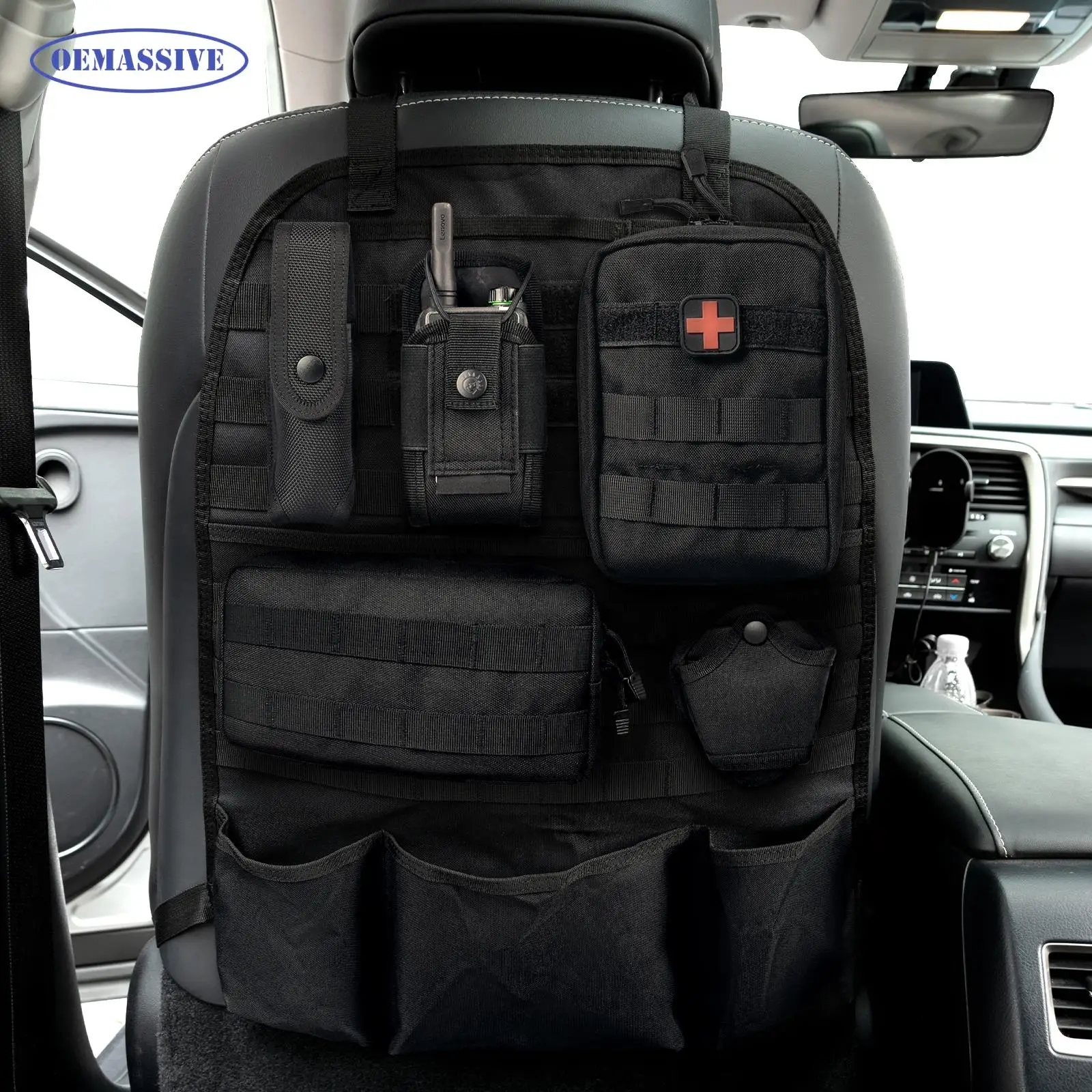 OEMASSIVE Tactical Universal Car Seat Organizer Back Seat Auto Accessories Bag - £25.51 GBP