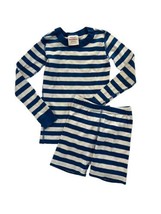 HANNA ANDERSSON Kids Pajamas / Short Johns Unisex Blue White Stripe Long Slv 6-7 - £12.96 GBP