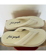 FREE PEOPLE Wonderland Leather Sandal Flip Flop, Size 10, White, NWT - £65.37 GBP