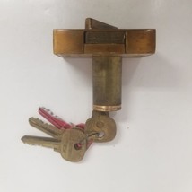 Vintage Cole National Lock Cylinder Deadbolt w/ 4 Keys, Turns Good - £17.87 GBP