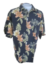 JAMAICA JAXX Hawaiian ALOHA shirt L pit to pit 24 sil tropical floral luau tiki - £15.50 GBP