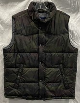 American Eagle Puffer Vest Mens L Camoflauge Outerwear Camo Brown Green ... - $19.79