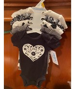 Carter&#39;s Girl&#39;s Black &amp; White 5 Short sleeve Bodysuits Newborn *NEW W/TA... - $20.36 CAD