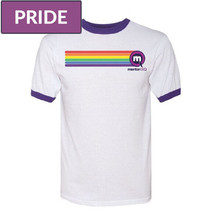 Mentorcliq Pride Men Women unisex rainbow purple ringer T-shirt Large L  - £11.73 GBP