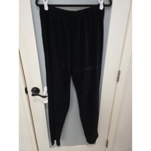 Vintage Abraxas Corduroy Pants L Black Ribbed Pull-On Stretchy Soft Loun... - $26.00