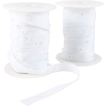 White Snap Fastener Tape, Polyester Ribbon Press Buttons For Sewing (2 R... - £23.16 GBP