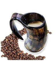 Viking Handmade Drinking Horn Beer Mug Tankard Hardwood Bottom Wine Mead (1 Mug) - £47.95 GBP