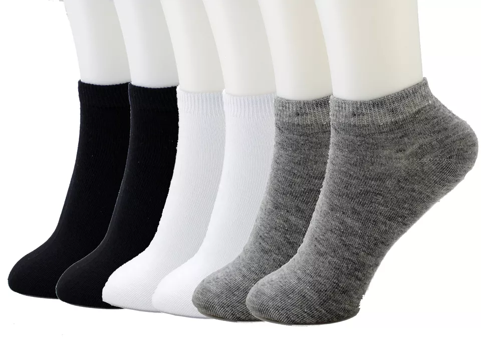 6 Pairs Mixed color Mens Womens Cotton Ankle Socks Size 9-11 - $19.00