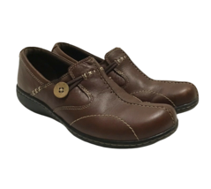Clarks Bendables Women&#39;s Size 7M Sixty Delta Brown Comfort Leather Slip ... - $31.49