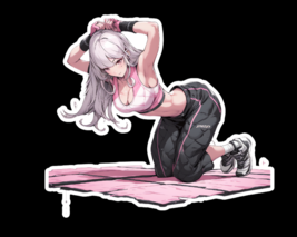 Sexy Anime Girl Exercising Sticker Decal Car Truck Wall Phone - £3.94 GBP+
