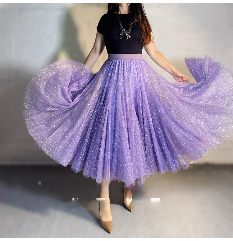 Purple sequin tulle skirt  4 
