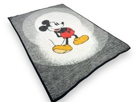 Vintage Biederlack Disney Mickey Mouse Acrylic Blanket Reversible 54&quot;x723&quot; - £62.77 GBP
