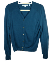 Draper James Deep Teal Wool Blend Button Front Sweater Women&#39;s Large - $45.00