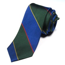 J.Crew Men&#39;s Skinny Club Tie Diagonal Stripe 100% Silk Twill Blue Multi - £18.76 GBP