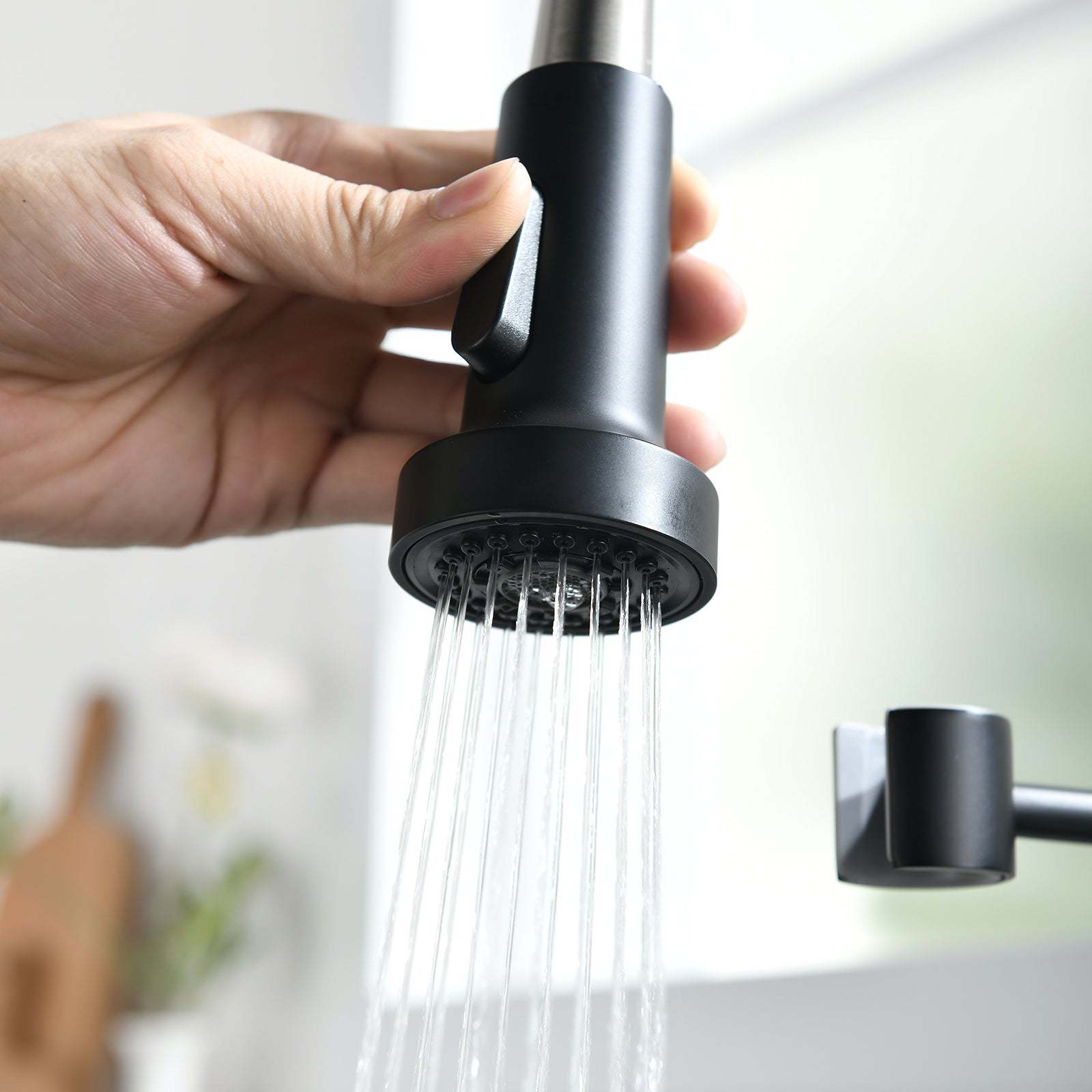 Black & Nickel Kitchen Faucet w/ Pull-Down Sprayer Item image 5