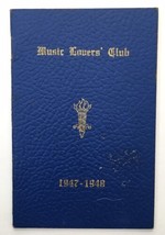 1947 - 1948 Music Lovers Club Program Booklet St. Paul Minneapolis Minne... - £11.94 GBP