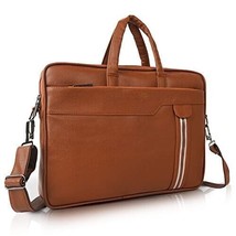 Vegan Leather Laptop Bag for Men/Office Bag for Men, Brown | Fits Upto 14 Inch L - £37.58 GBP
