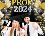 Black Gold 2024 Graduation Prom Banner Photography Backdrop Large Size 7... - $18.98