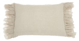 Wide Tasseled Marble Steel Blue  Lumbar Pillow - £64.92 GBP