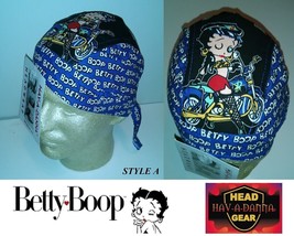 Betty Boop Biker Girl Skull Cap Fitted Bandana Tied Do Doo Rag Dorag - £11.00 GBP