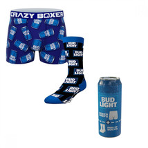 Crazy Boxers Bud Light Can Boxer Briefs and Socks in Beer Can Blue - £17.96 GBP
