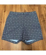 Lands End Womens Blue Mid Rise Geometric Pattern Shorts Size 10 6.5” Inseam - £22.21 GBP