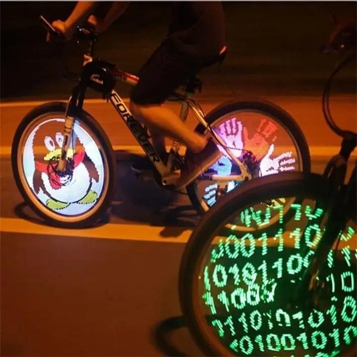 3D Bicycle Spoke LED Lights 21 Kinds Custom Pattern Bike Motorcycle Wheel Stripe - £35.46 GBP