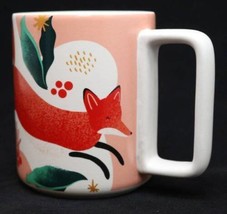 Starbucks 2019 Red Fox Pink Peach Pine Berries Ceramic Coffee Tea Mug Cup Retire - £21.00 GBP