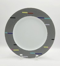 Vtg Studio Nova Salad Plate Parade 022 Rad 80&#39;s Geometric Black Stripes Design - £12.41 GBP