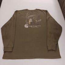 Carhartt Mens Brown 2XL Long Sleeve Original Fit Deer Graphic T-Shirt 102268 301 image 2
