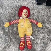 Ronald McDonald 11&quot; 28cm Plush Stuffed Doll Plastic Head Vintage Good Shape - £7.93 GBP