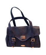 Handmade Purple Satchel Handbag Gold Hardware Floral Lined Tote - $31.50