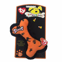 2006 TY Bow Wow Beanie Babies Halloween Bone Plush Stuffed Toy Squeaker - £14.75 GBP