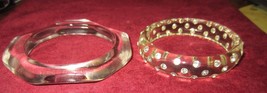 Vintage Lucite Bracelets - Clear - Rhinestones - £38.13 GBP