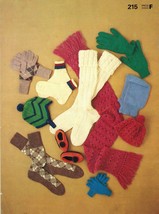 Vtg 1978 Knit Crochet Hat Scarf Sets Slippers Socks Purse Glove Mitts Pa... - $11.99