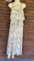 Sleeveless Maxi Dress Size 6 Tiered Sundress Striped Lined Boho Gypsy Festival - £3.82 GBP