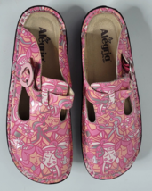 ALEGRIA 41 Donna Friends Faces Hearts Pink Comfort Shoes Nurse Clogs 10.5 11 - £28.41 GBP