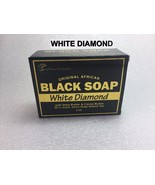 ORIGINAL AFRICAN BLACK SOAP WHITE DIAMOND with SHEA BUTTER &amp; COCOA BUTTE... - £2.38 GBP
