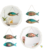 Wooden Fish Wall Art Hanging: Vintage Summer Quote Welcome Sign For Beac... - $14.63 CAD